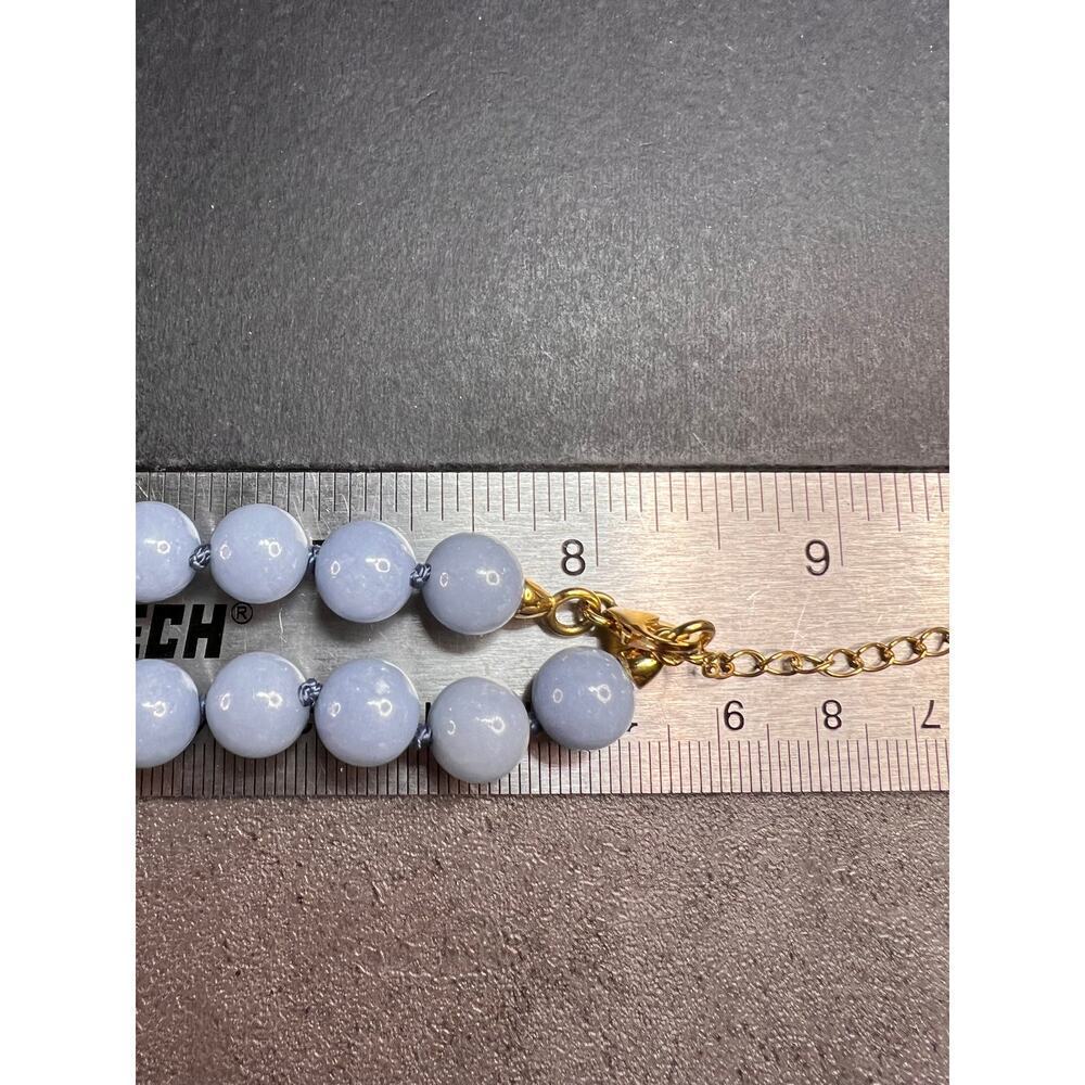 NEW Angelite beaded 18-20 inch necklace with vermeil yellow gold clasp - Picture 10 of 12